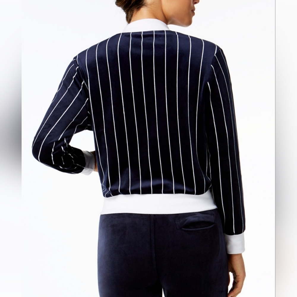 FILA Alaska Velour Pinstripe Bomber Jacket - Picture 2 of 7